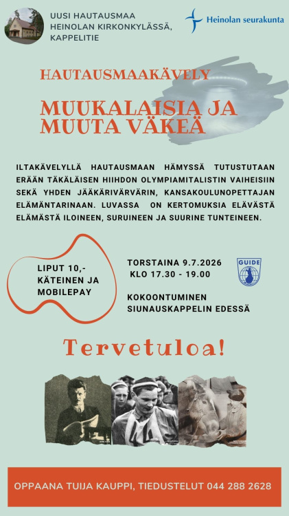 Torstaiopastus Heinolan uudella hautausmaalla mainos