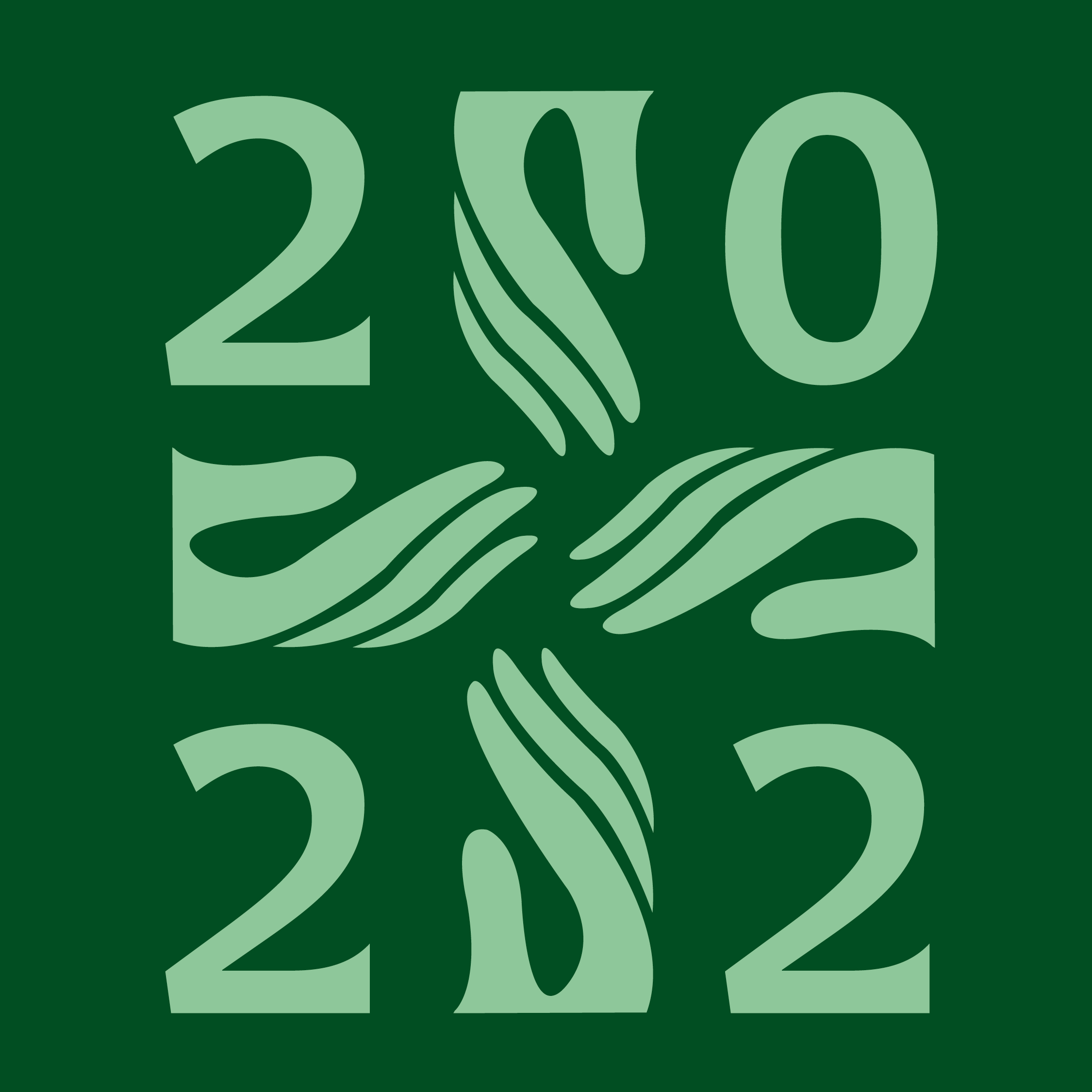 Diakonian juhlavuoden logo, jossa numerot 2022 ja käsien muodostama risti 